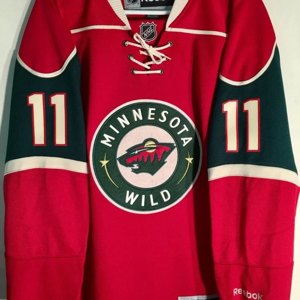 Reebok Premier MINNESOTA WILD ZACH PARISE Red Men's JERSEY Sz S,M,L,XL,2XL New - Picture 6 of 6
